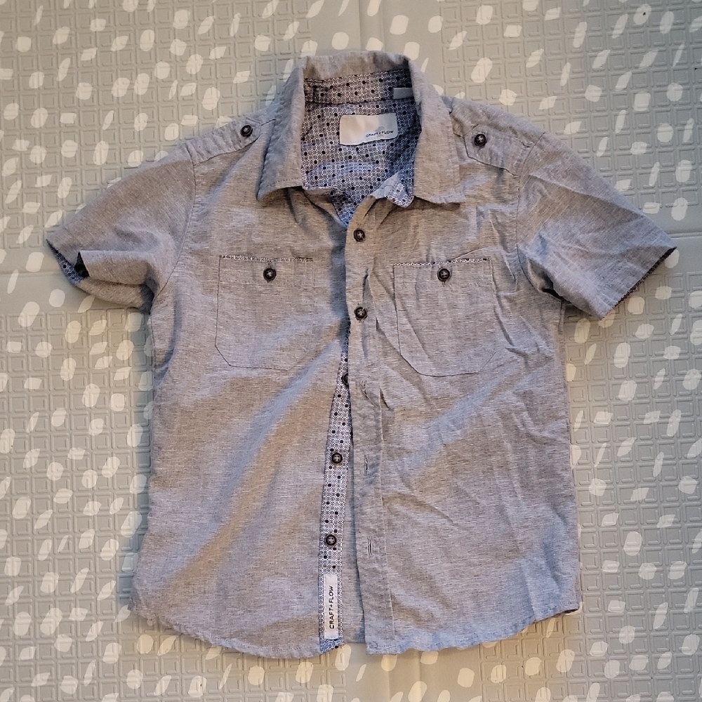 Kids Gray Button Down Shirt
